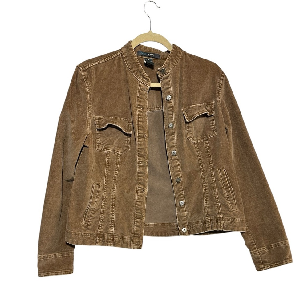 French Cuff Brown Utility Jacket- Corduroy- Medium